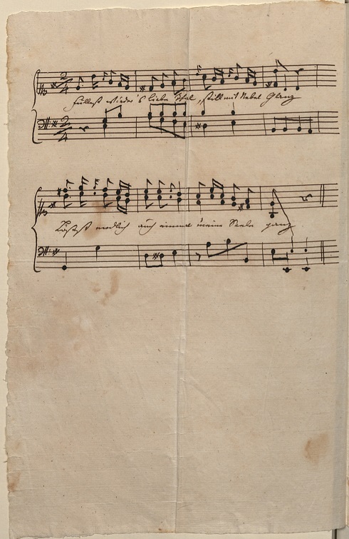 Gedichtbrief Goethes an Charlotte von Stein mit Noten